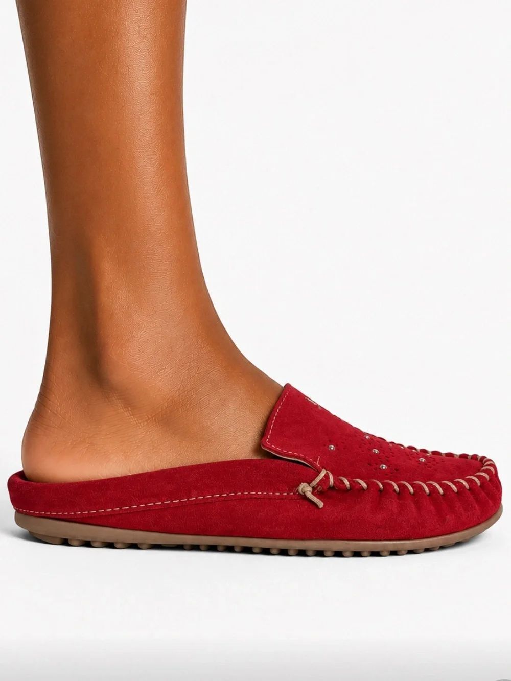 MINNETONKA Red Suede Women's Moccasin Loafers Size 11